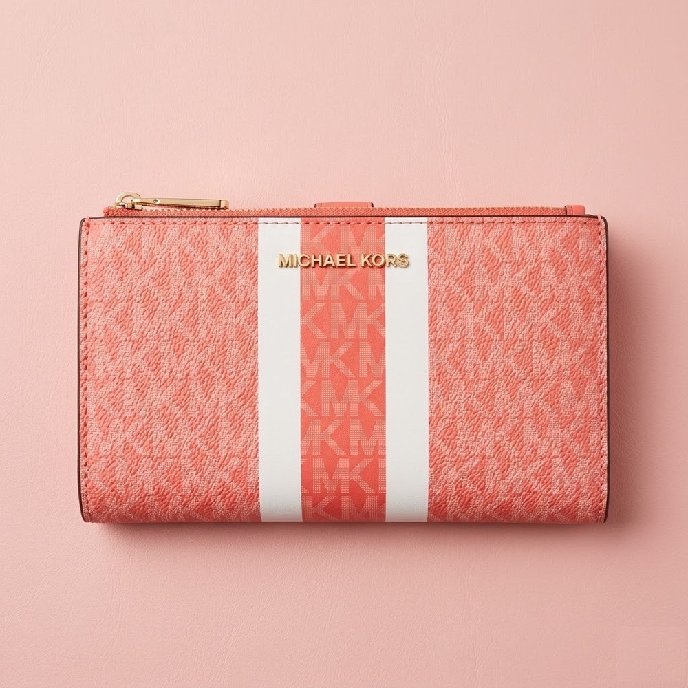 NWT Michael Kors Red & White Double Wallet